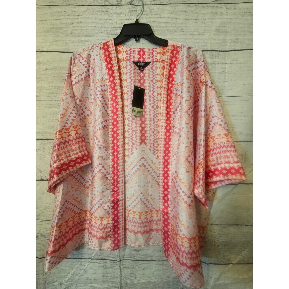 Slim Factor Investments Women's Small Open Front Kimono or Swim Cover NWT L252